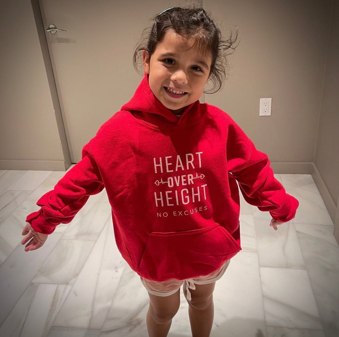 Youth Classic Heart Over Height Pullover Hoodie